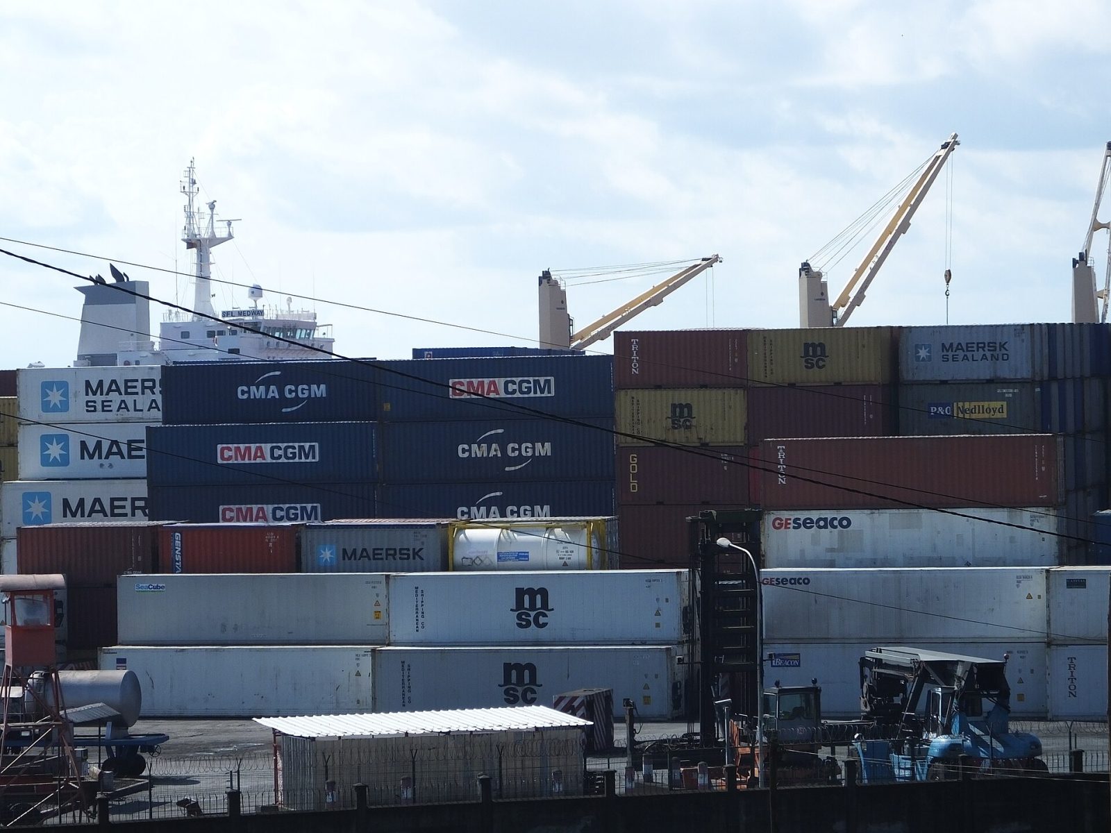 Container operations at the Port of Douala, through which most of Cameroon's trade passes
