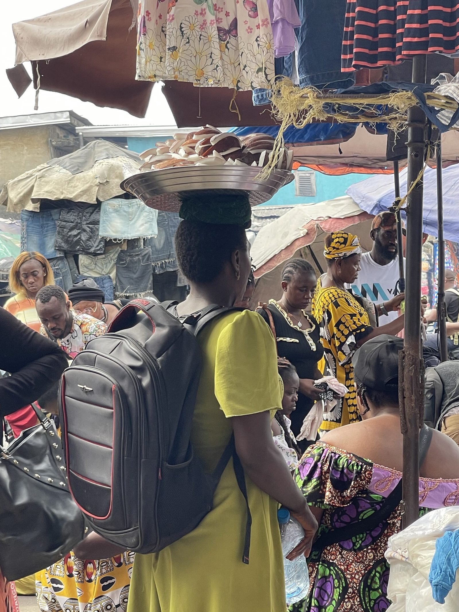 Traders at Nkouloulou market in Douala
